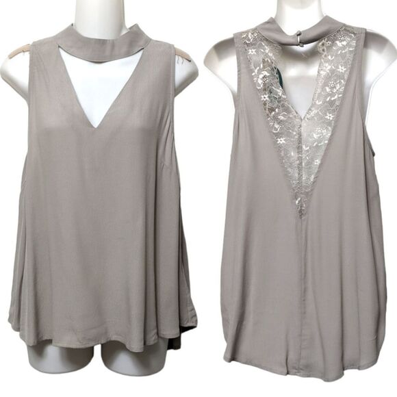 NWT DO + BE Flashback Cutout Lace Back Top M - Picture 1 of 7